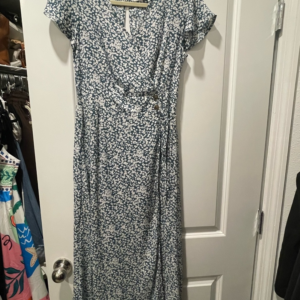 Sienna Sky Blue and White Floral Maxi Dress